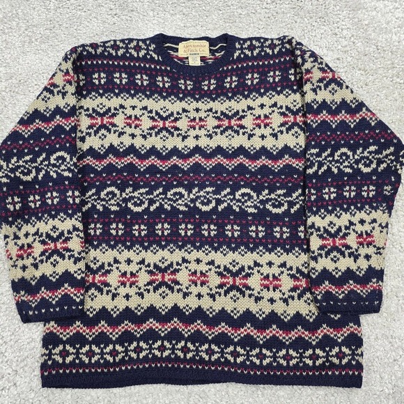 Vintage Abercrombie & Fitch Wool Sweater Mens M Nordic Fair Isle Knit Cabincore - Picture 1 of 10